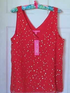 Lilly Pulitzer Red Sequin Florin Top